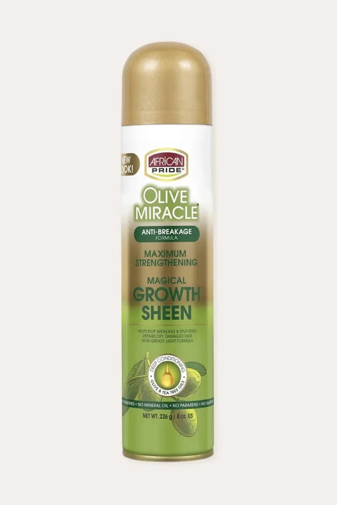 African Pride Olive Miracle Sheen Spray Max Strength Growth Sheen 8Oz/226g