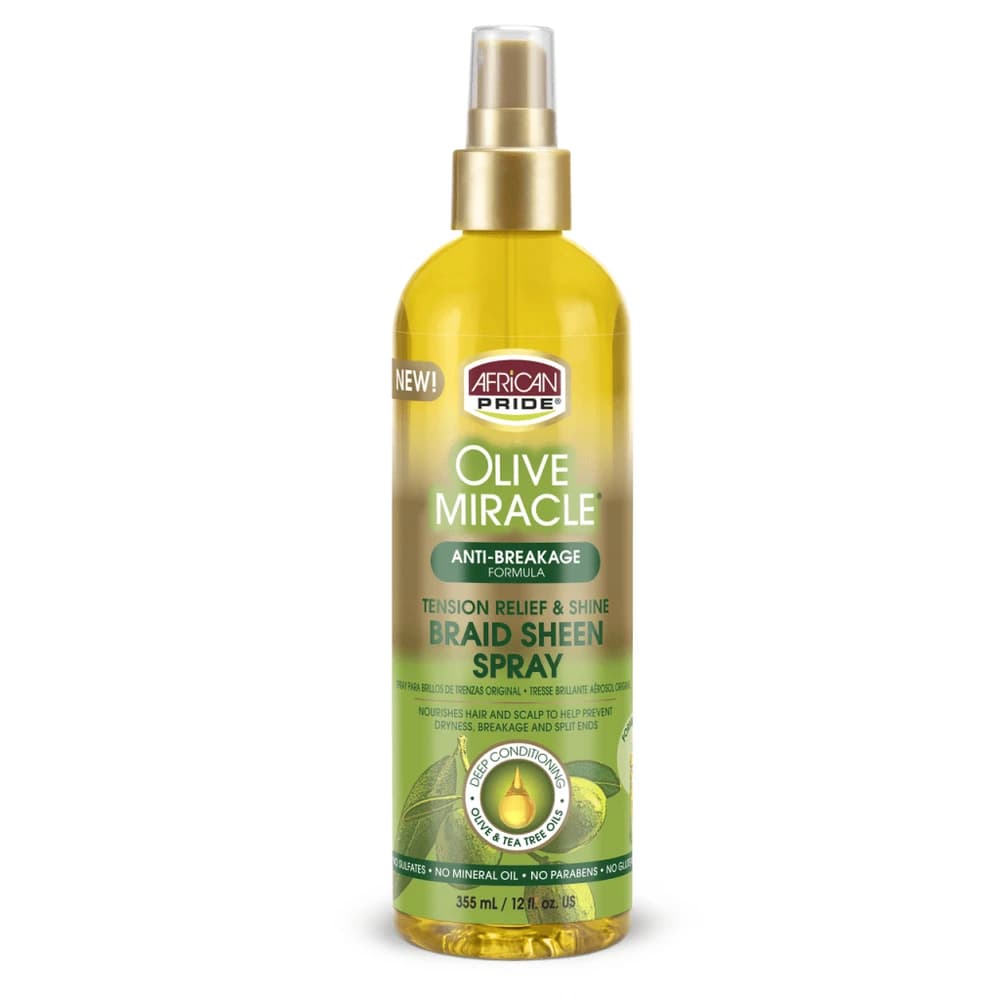 African Pride Olive Miracle Braid Sheen Spray 12Oz/355ml